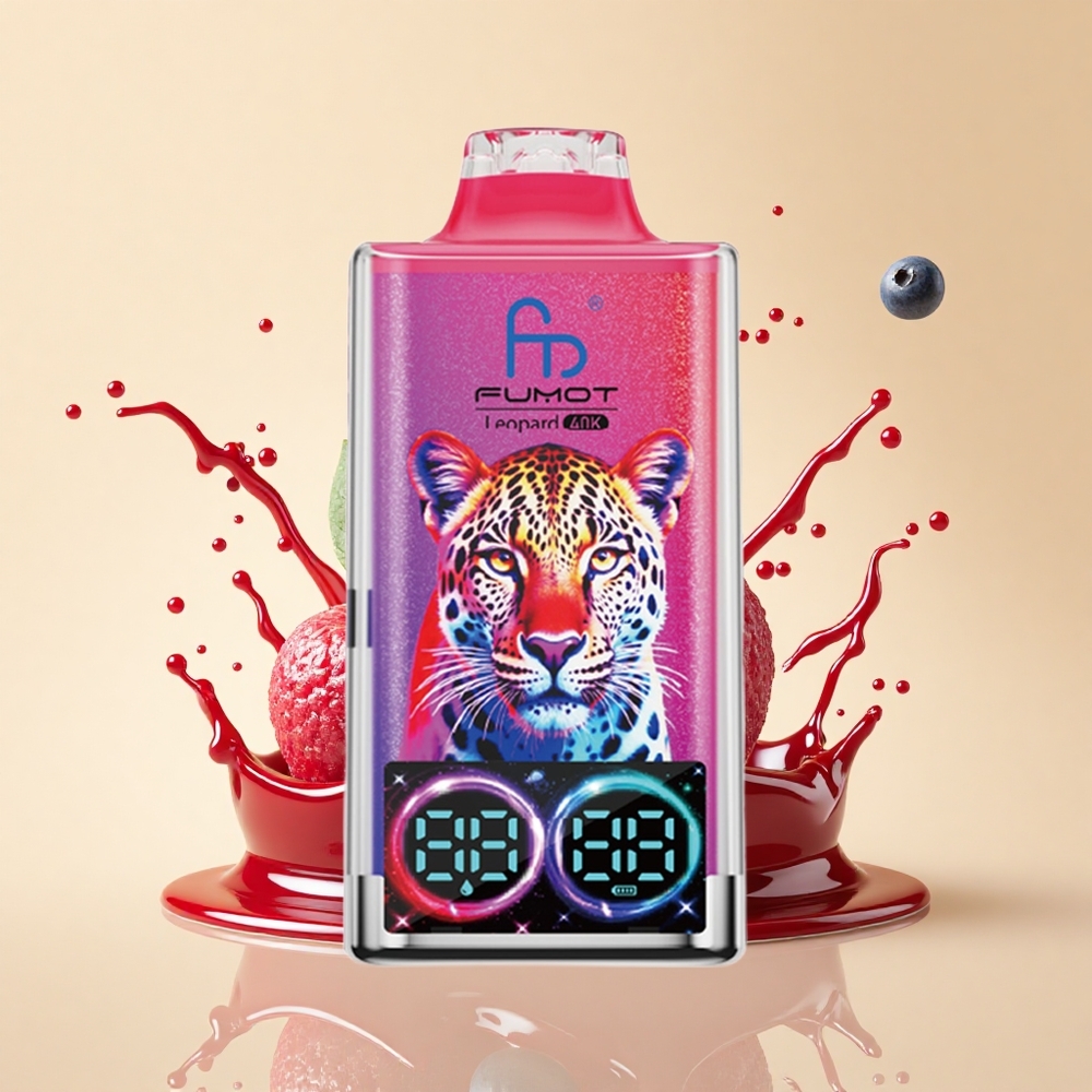 Fumot Leopard 40K Puffs Чорнична Вишнева Журавлина з 5% Нікотину, Dual Mesh та Type-C