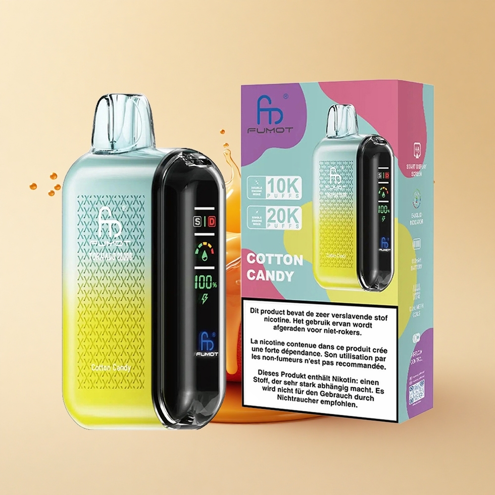 Fumot Tornado 20000 Puffs Цукрова Вата Dual Mesh Coil 20ml