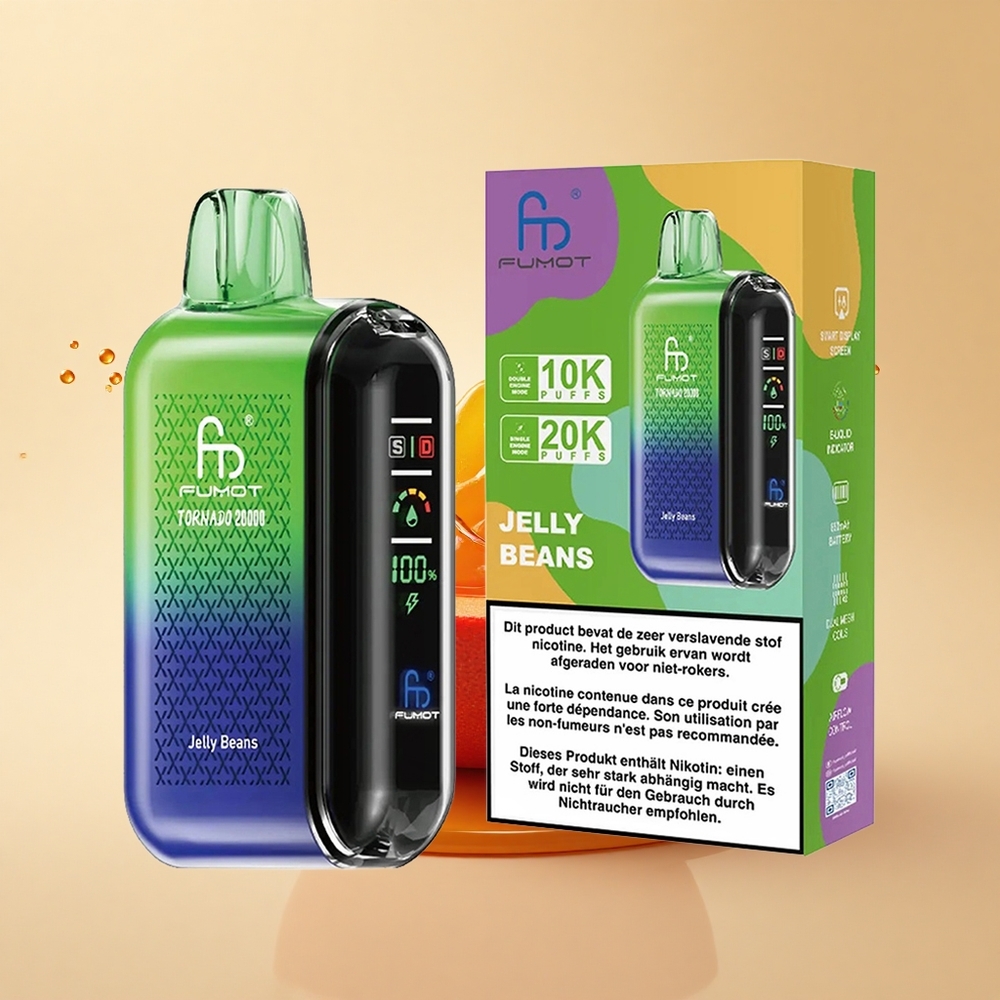 Fumot Tornado 20000 Puffs Желейні Боби з Dual Mesh Coil та Smart Display