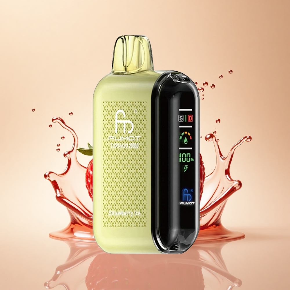 Fumot Tornado 20000 Puffs Полуничний Лід з Dual Mesh Coil та Smart Display