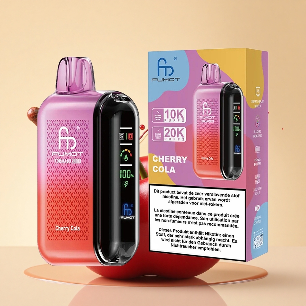 Fumot Tornado 20000 Puffs Вишнева Кола з Dual Mesh Coil та Smart Display