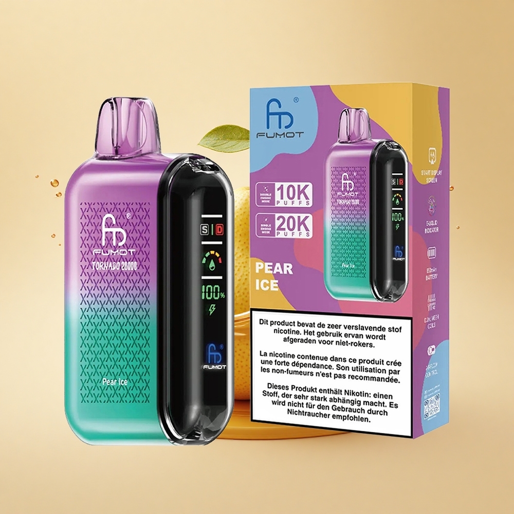 Fumot Tornado 20000 Puffs Грушевий Лід з Dual Mesh Coil та Smart Display