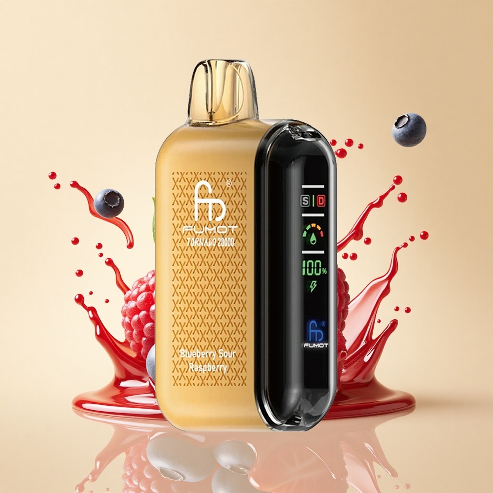 Fumot Tornado 20000 Puffs Чорниця Кисла Малина з Dual Mesh Coil та Smart Display