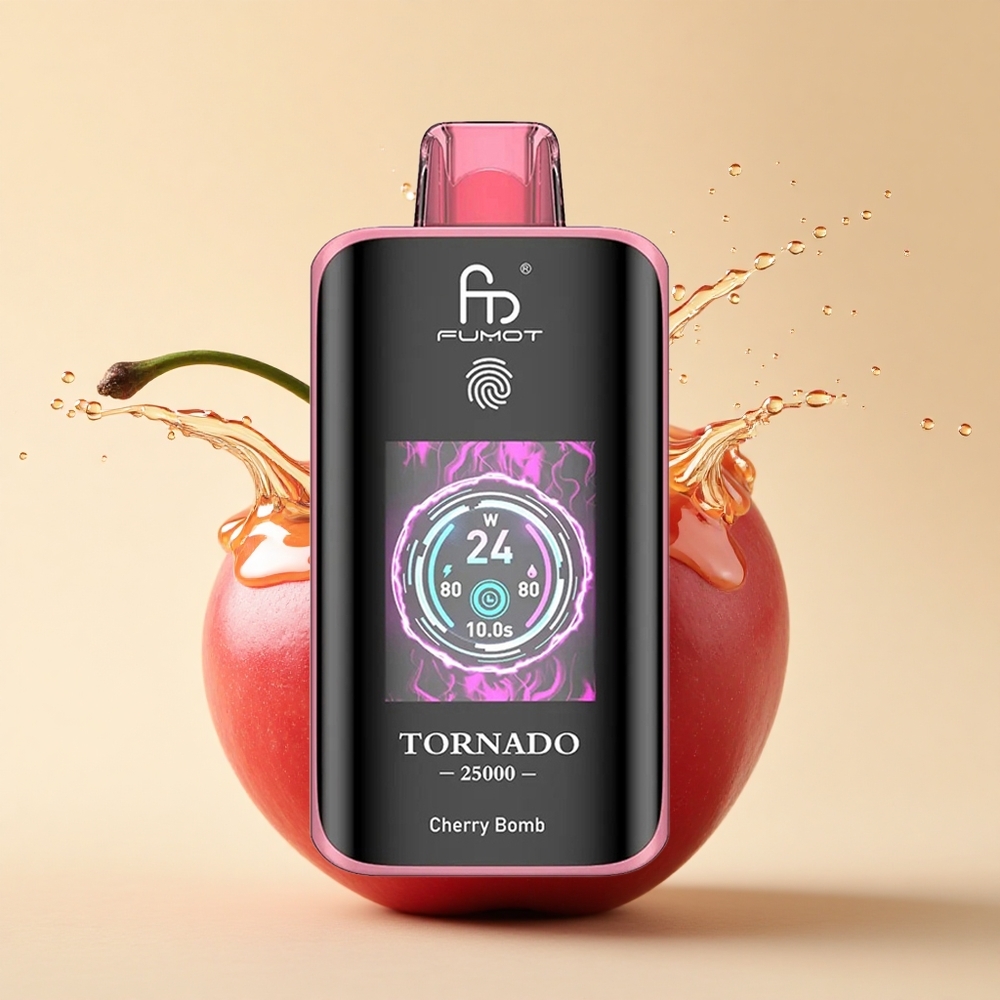 Fumot Tornado 25000 Puffs Вишневий Гром: Екран HD, 20мл Рідина, Type-C