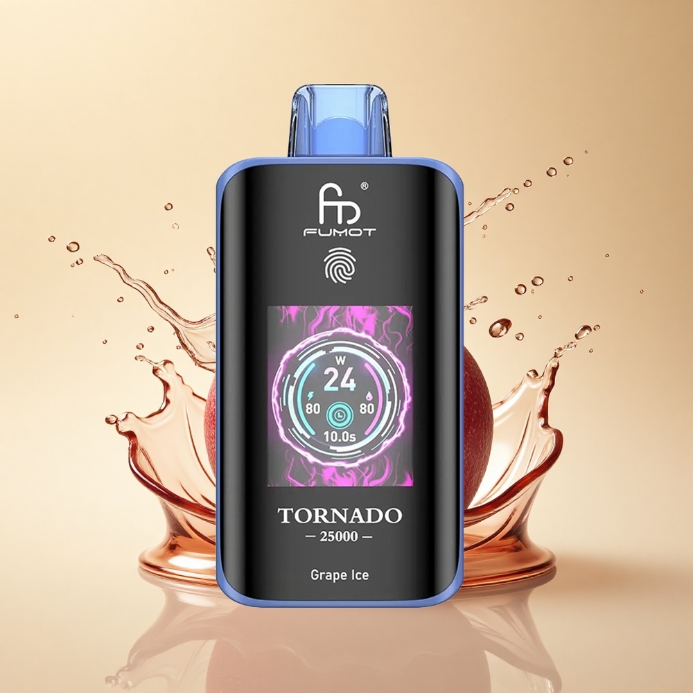 Fumot Tornado 25000 Puffs Виноградний Лід з HD екраном та 20мл рідини