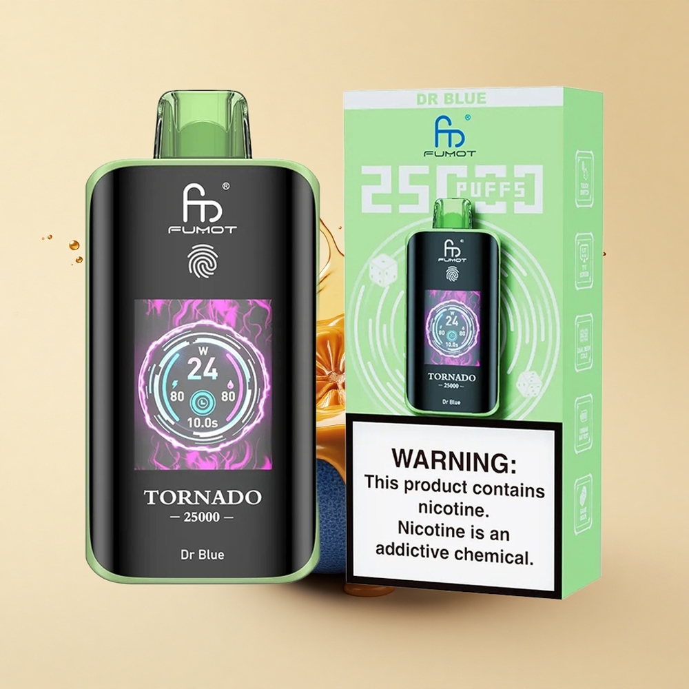 Fumot Tornado 25000 Puffs Доктор Блакитний HD Екран 700mAh 20ml