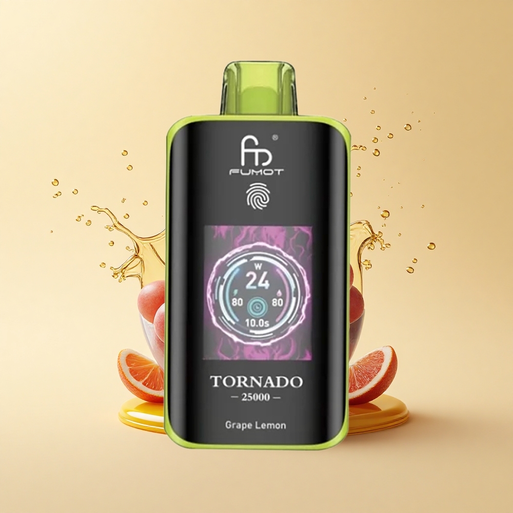 Fumot Tornado 25000 Puffs Виноградно-Лимонний HD Екран 700mAh Тип-C