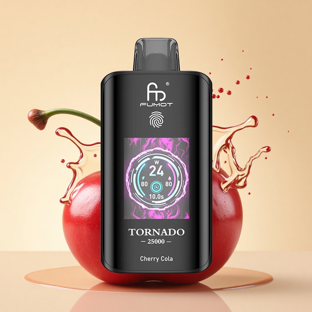 Fumot Tornado 25000 Puffs Вишнева Кола HD Екран 700mAh Тип-C