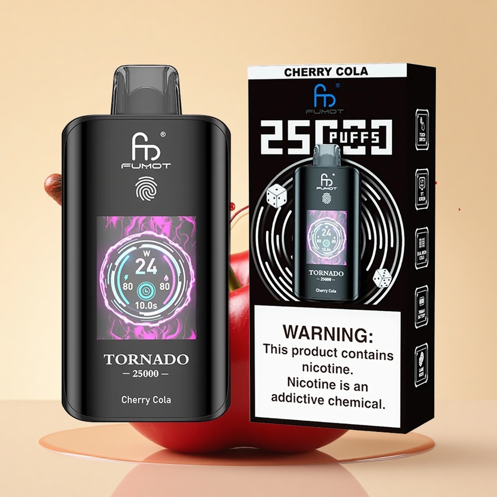 Fumot Tornado 25000 Puffs Вишнева Кола HD Екран 700mAh Тип-C