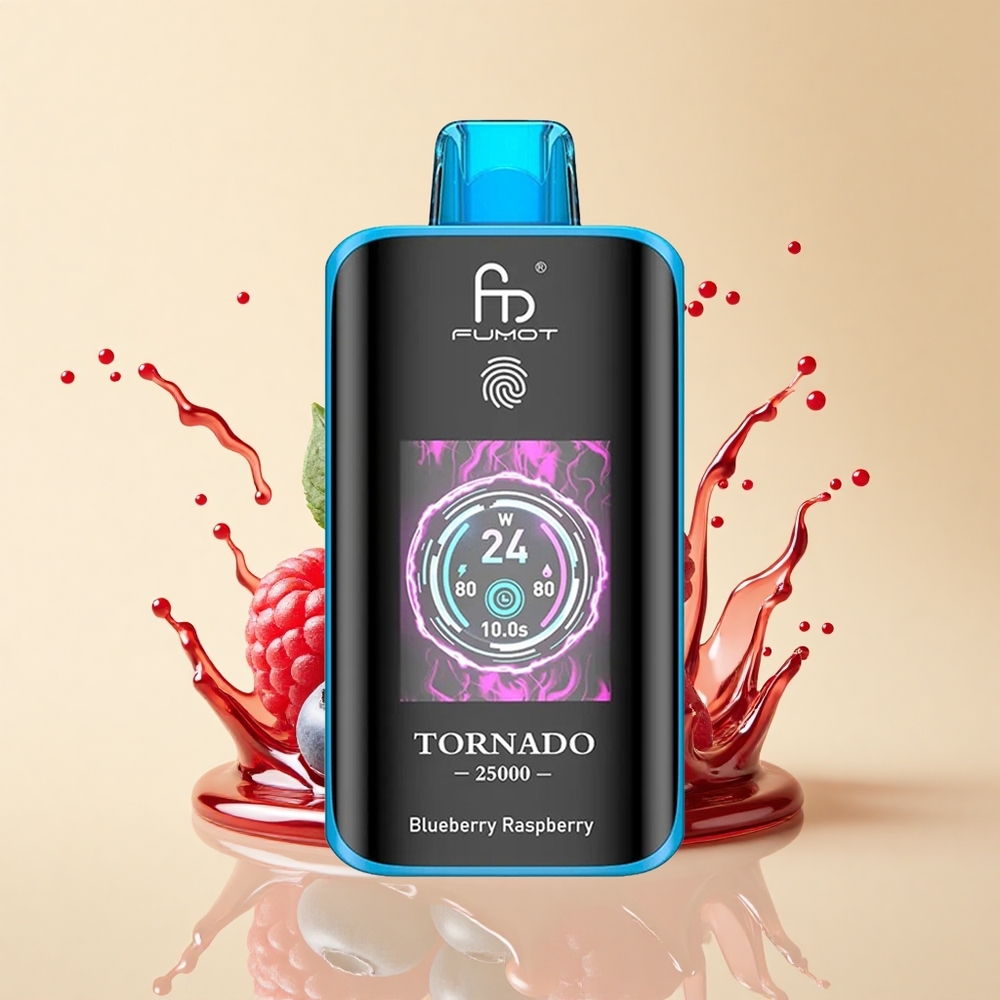 Fumot Tornado 25000 Puffs Чорниця Малина HD Тип-C 20мл