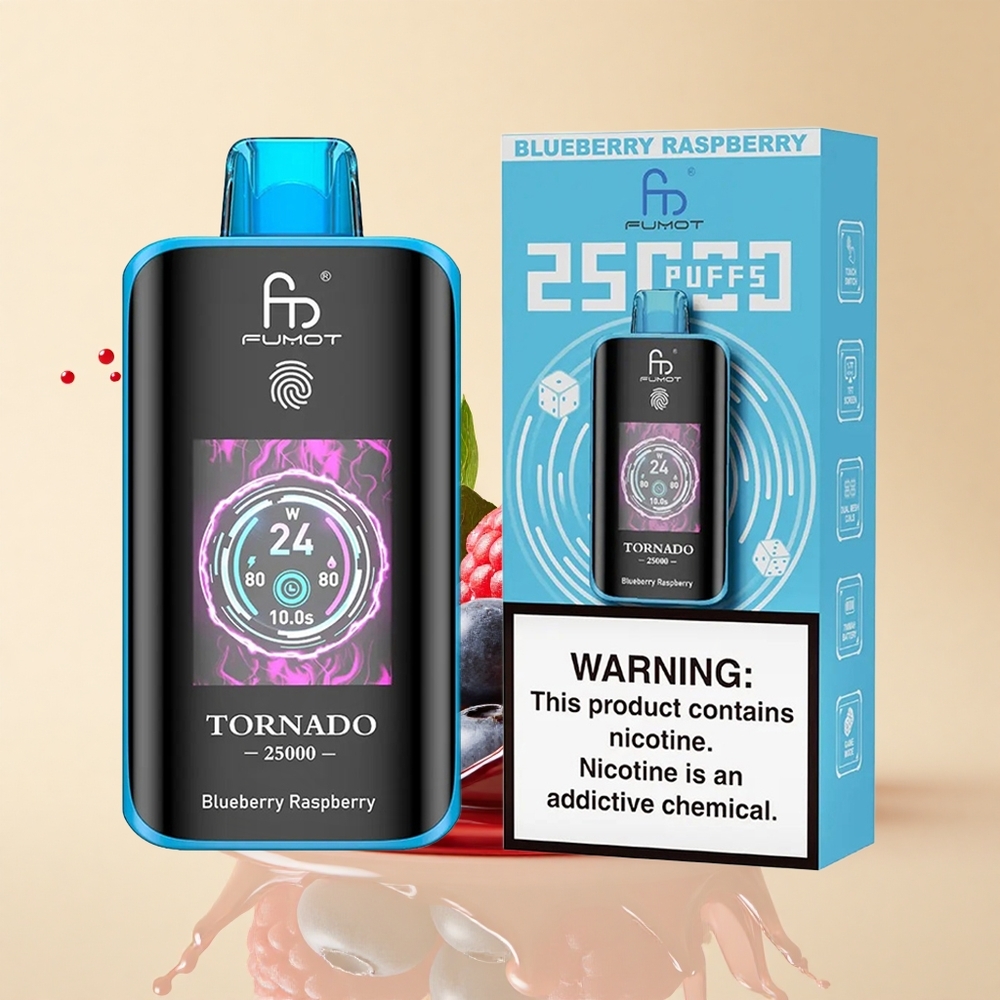 Fumot Tornado 25000 Puffs Чорниця Малина HD Тип-C 20мл