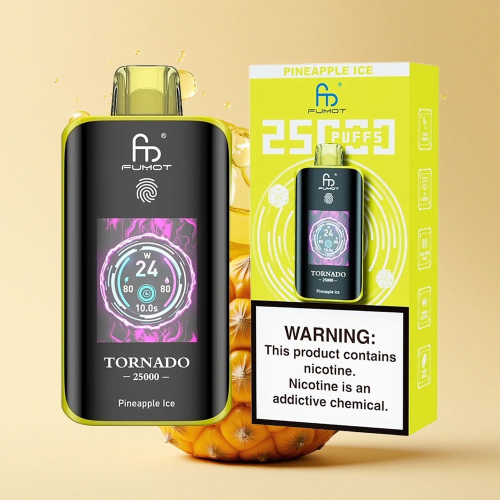 Fumot Tornado 25000 Puffs Ананас Лід з HD екраном та Type-C зарядкою