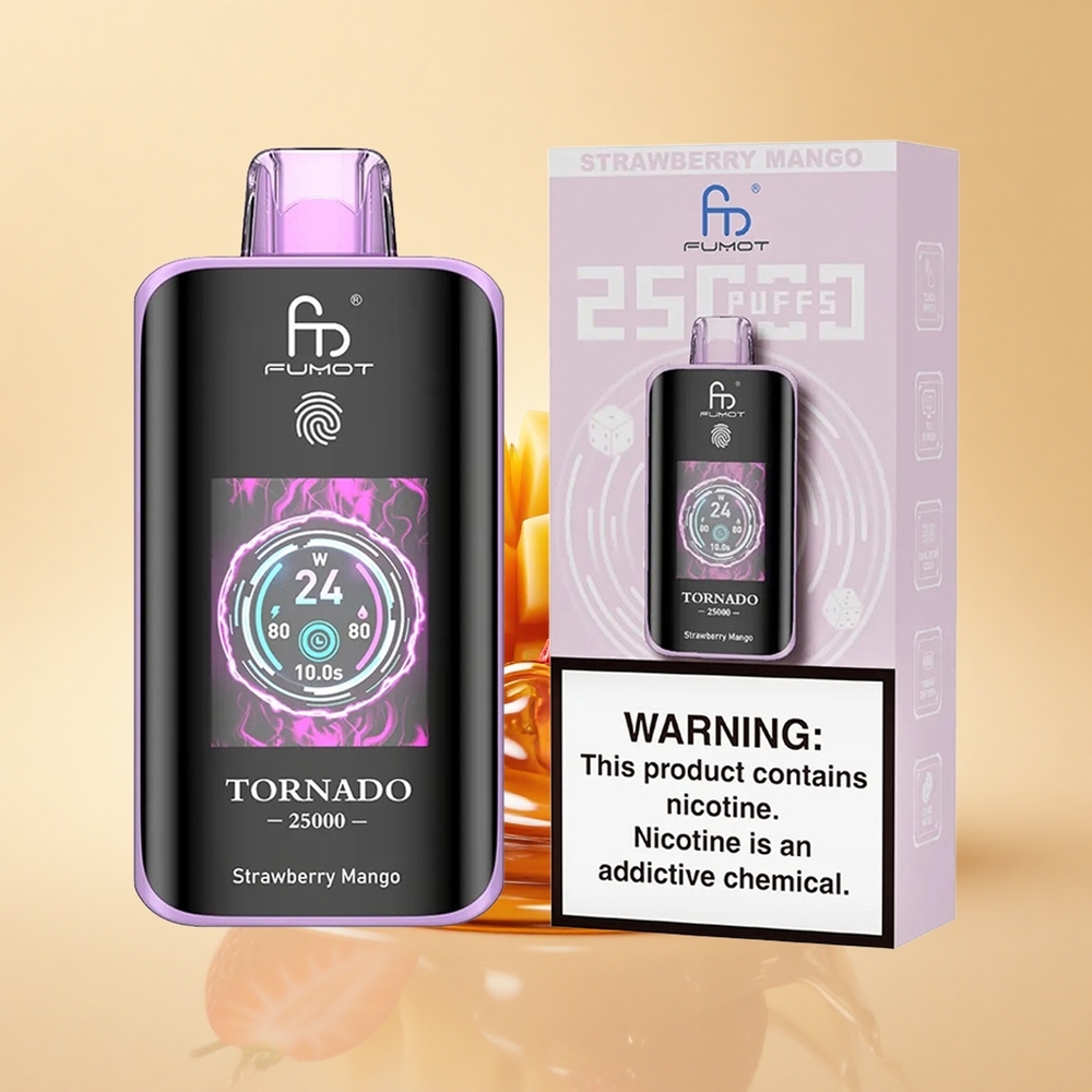Fumot Tornado 25000 Puffs Полунично-манговий HD з Type-C