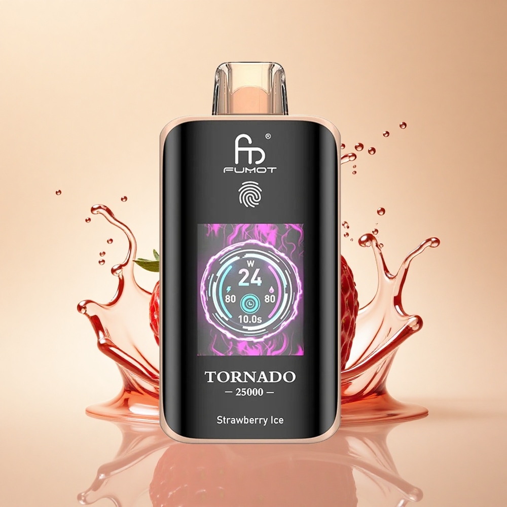 Fumot Tornado 25000 Puffs Полуничний Лід з Type-C та HD екраном