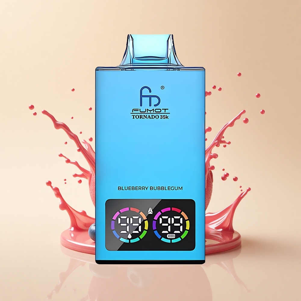 Fumot Tornado 35000 Puffs Чорничкова жуйка з подвійною сіткою та RGB підсвіткою