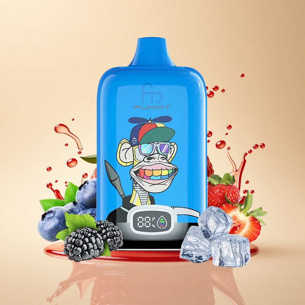 Fumot Tornado Digital Box 12000 Puffs Полуниця Виноград Тип-С 20мл
