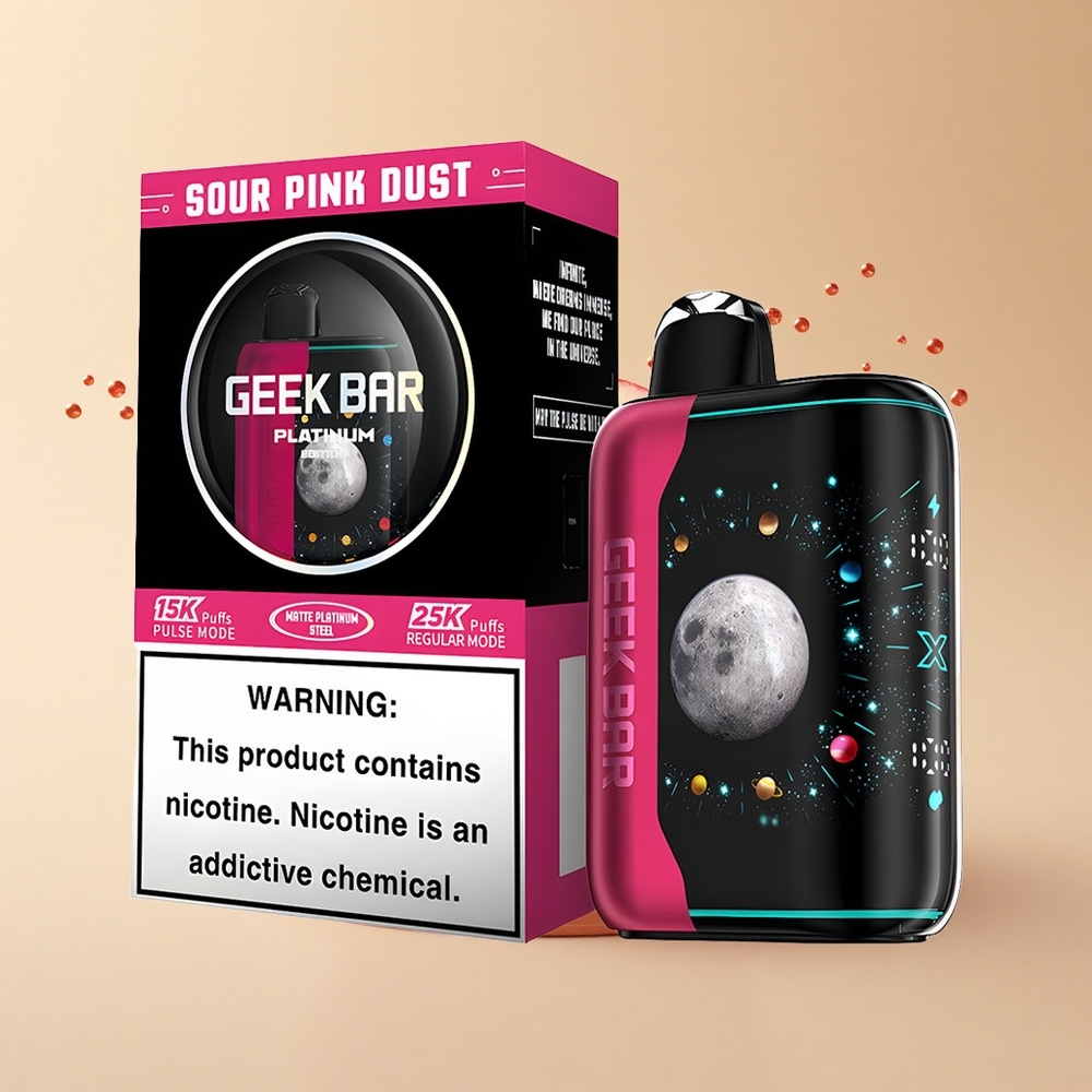 GEEK BAR Platinum Edition 25000 Puffs Кислий Рожевий Пил з Dual Mesh Coil та 20mL