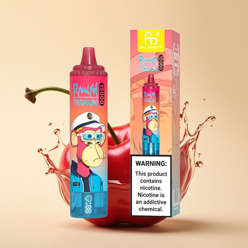 RandM Fumot Tornado 15000 Puffs Вишневий Мережевий 25мл Тип-C