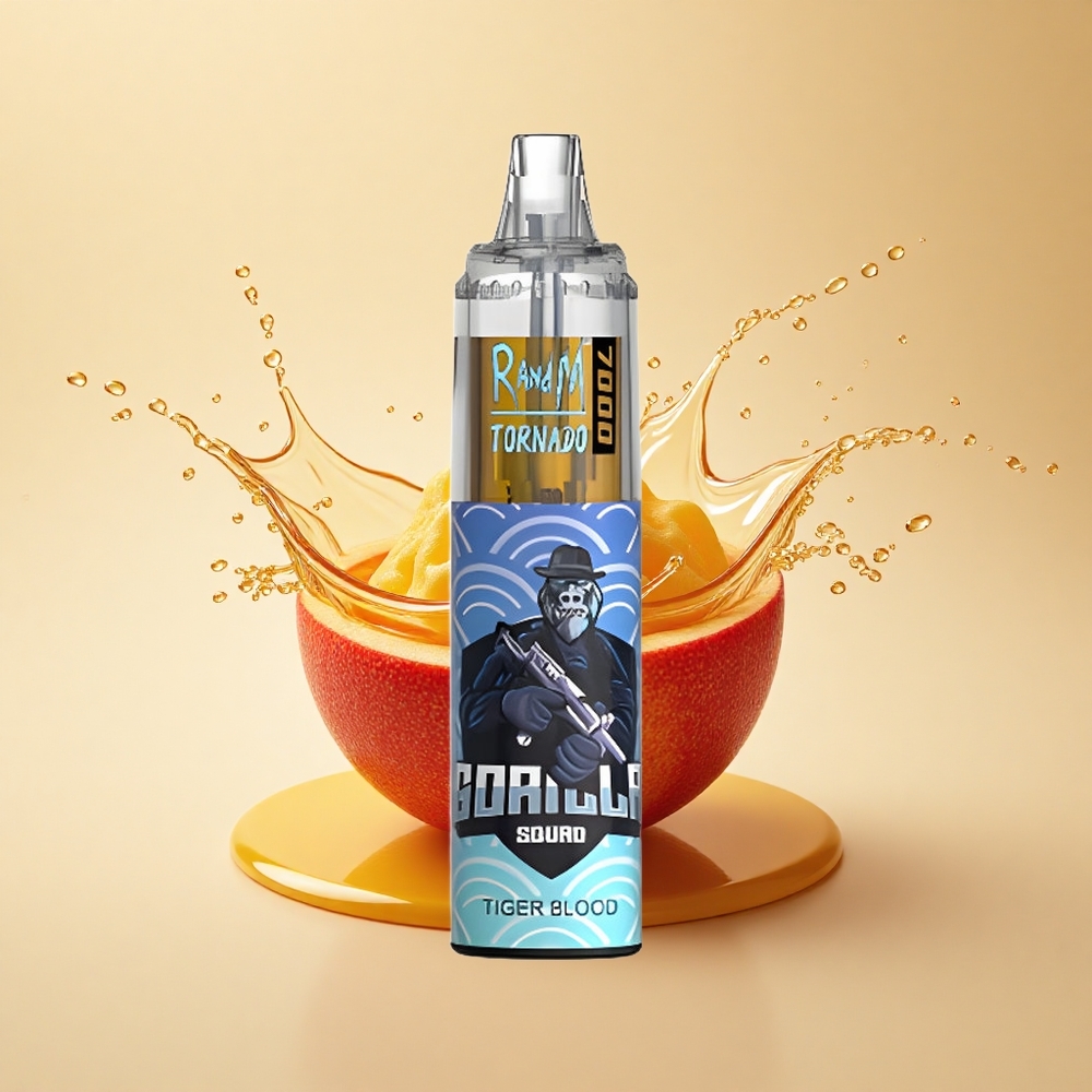 RandM Fumot Tornado 7000 Puffs Тигрова Кров Мерехтливий 14ML Сітка