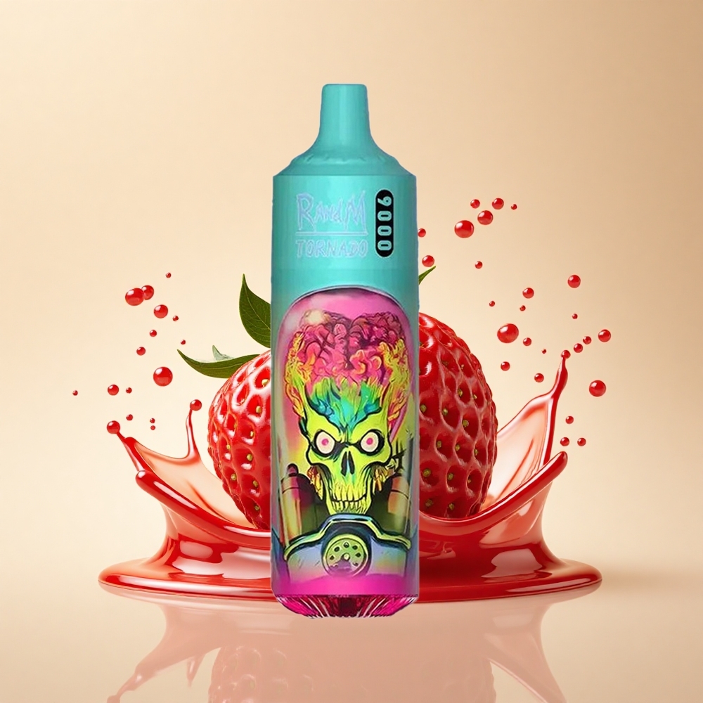 RandM Fumot Tornado 9000 Puffs Полунична Малинова Мережева Іскра 18 мл RGB