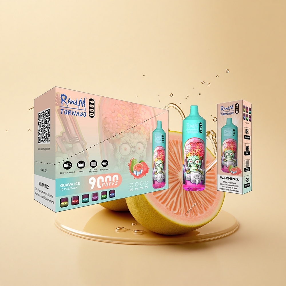 RandM Fumot Tornado 9000 Puffs Гуава Лід 9000 Затяжок 18 мл Сітчастий Нагрівач