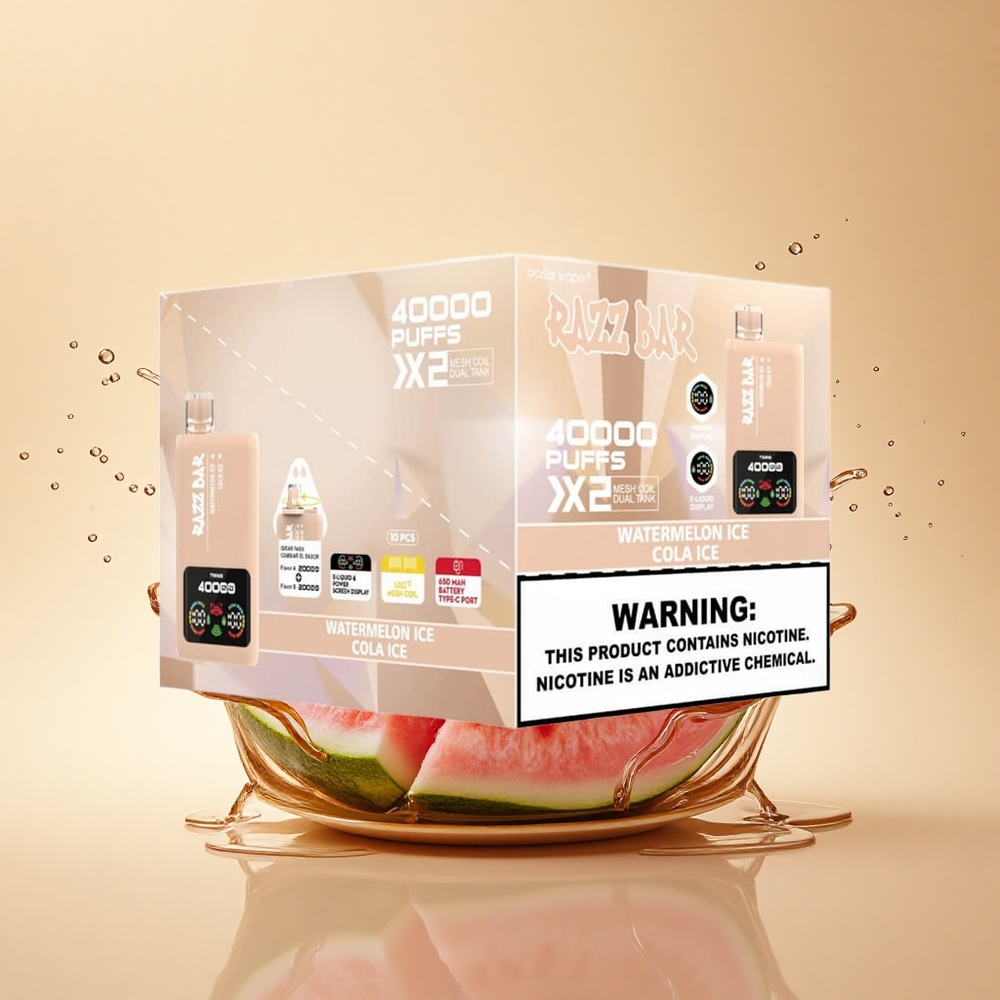 Razz Bar 40000 Puffs Кавунова Кола Лід з Type-C та 5% Нікотину