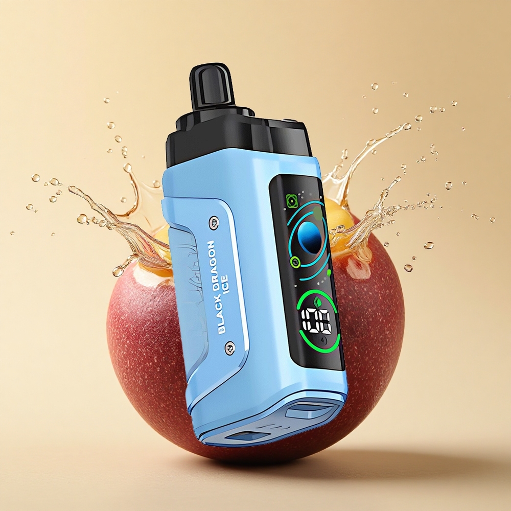 Razz Bar 45000 Puffs Чорний Дракон Лід: Тип-C Перезаряджуваний з Сітчастим Нагрівачем 1.0 Ом