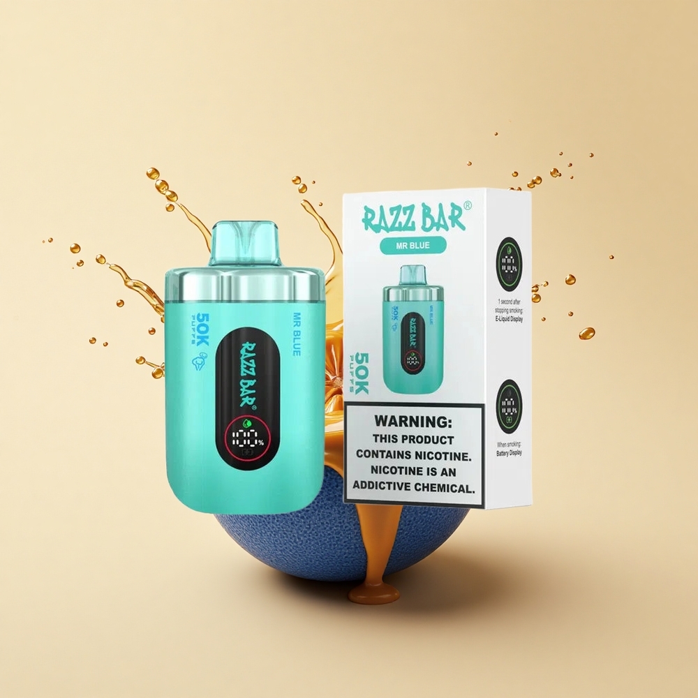 Razz Bar 50K Puffs Синій Міш Зарядка Тип-C