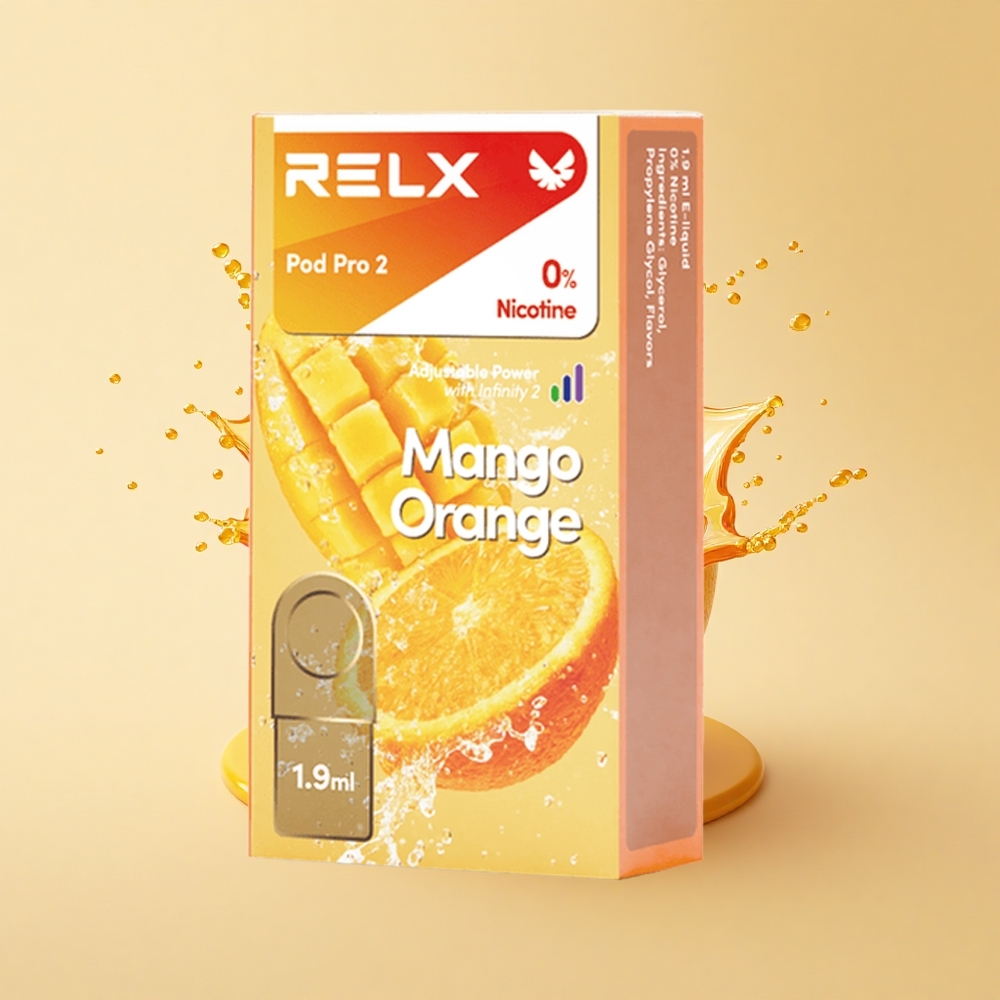 Relx Pod Pro 2 Vape Device Манго Апельсин 0мг/мл 1.9мл 2шт/пак Eco Smooth Boost