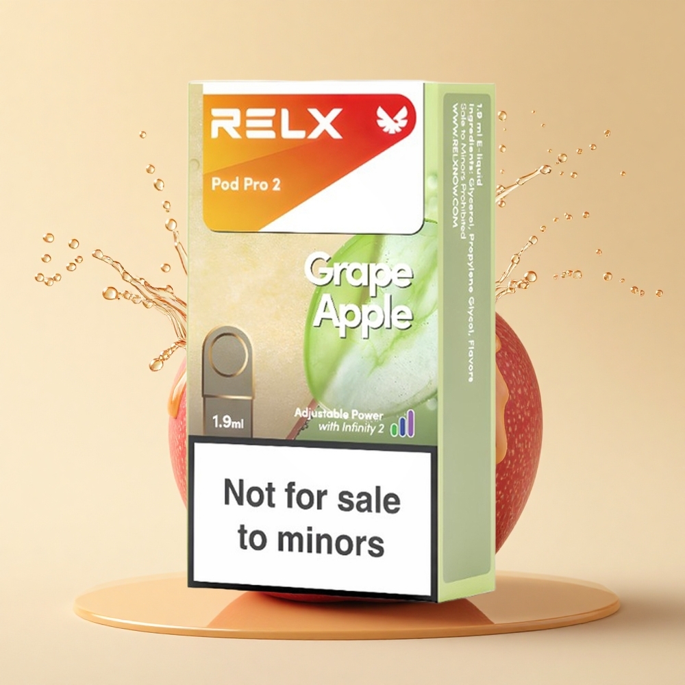 Relx Pod Pro 2 Vape Device Виноградно-Яблучний 0мг/мл З 2 Подами, 1.9мл, Режими 5.5W/6.5W/8W