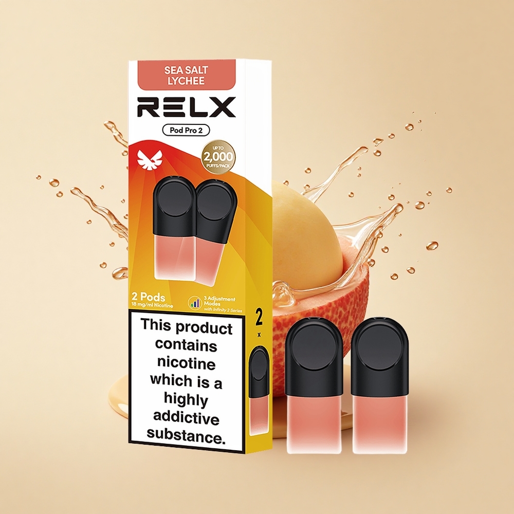 Relx Pod Pro 2 Vape Device Морська сіль лічі 18мг/мл 1.9мл 2шт/уп 3 режими