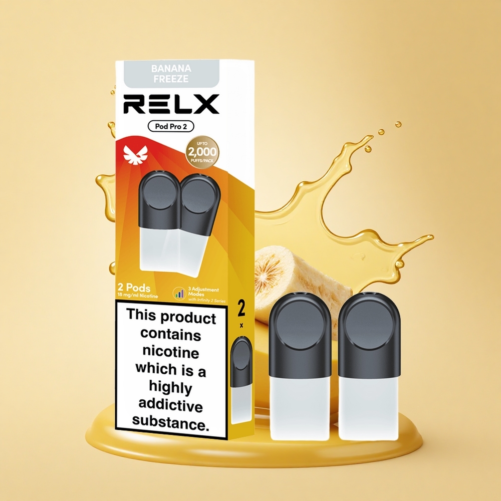 Relx Pod Pro 2 Vape Device Десерт-Банан Фріз 18мг/мл | 1.9мл | 2 шт/уп | Режими 5.5W/6.5W/8W