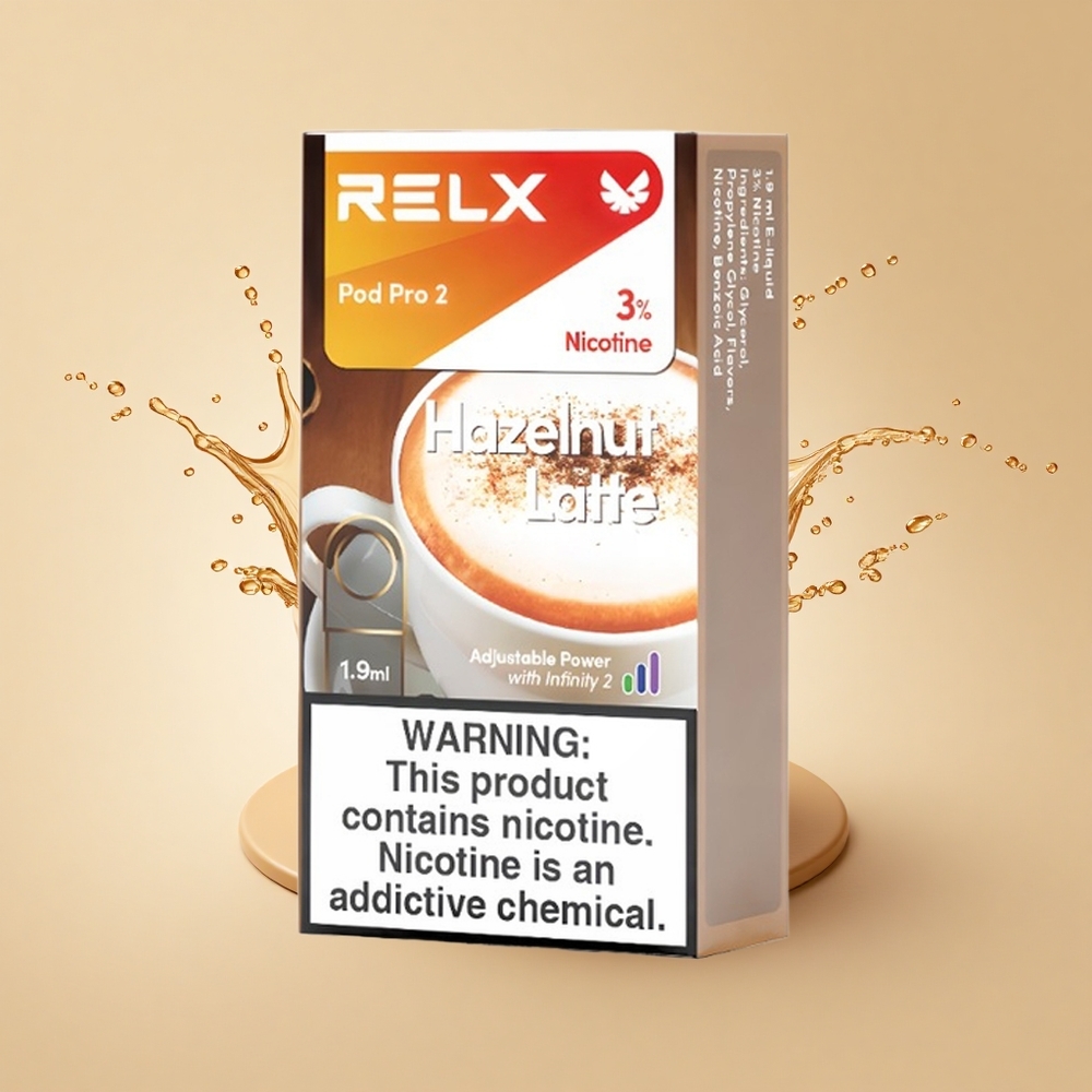Relx Pod Pro 2 Vape Device Горішковий Латте 30мг/мл 1.9мл 3 режими (5.5W, 6.5W, 8W) 2шт/уп