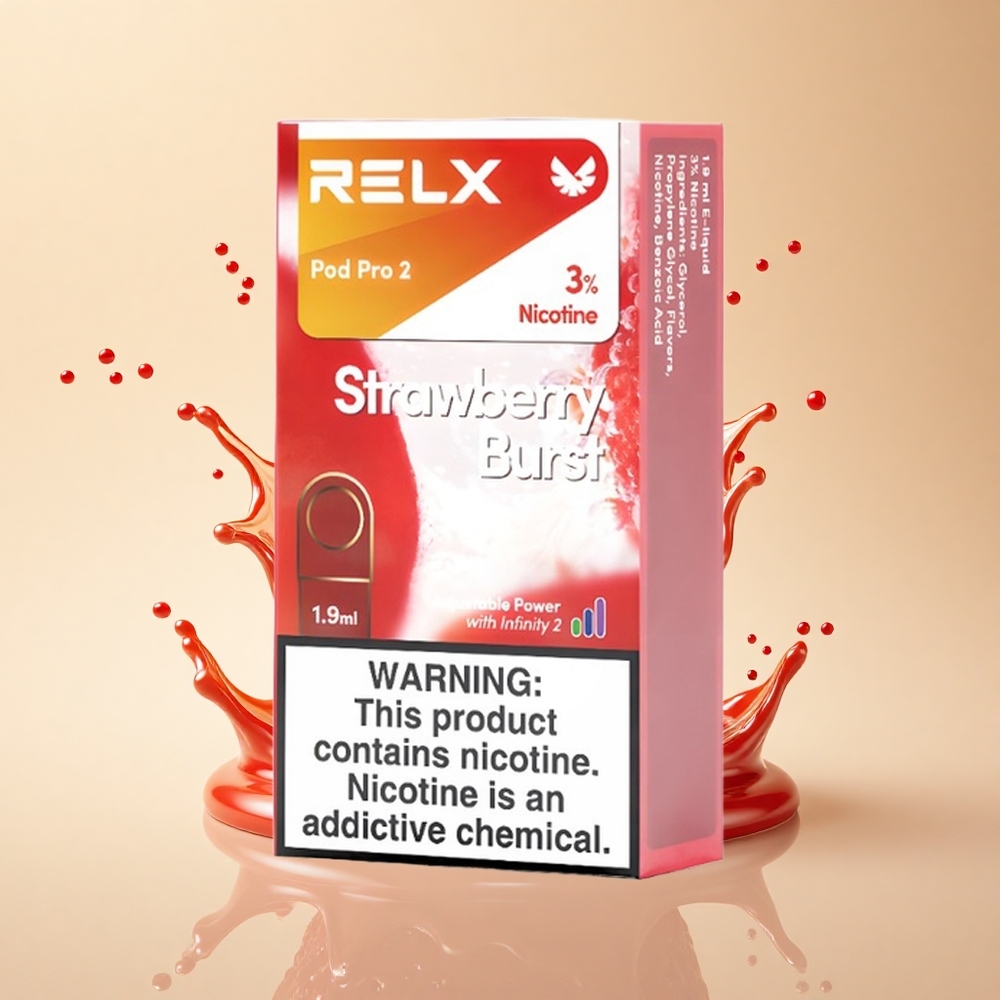 Relx Pod Pro 2 Vape Device Полуничний Вибух 30мг/мл 1.9мл 3 Настрої Напруги