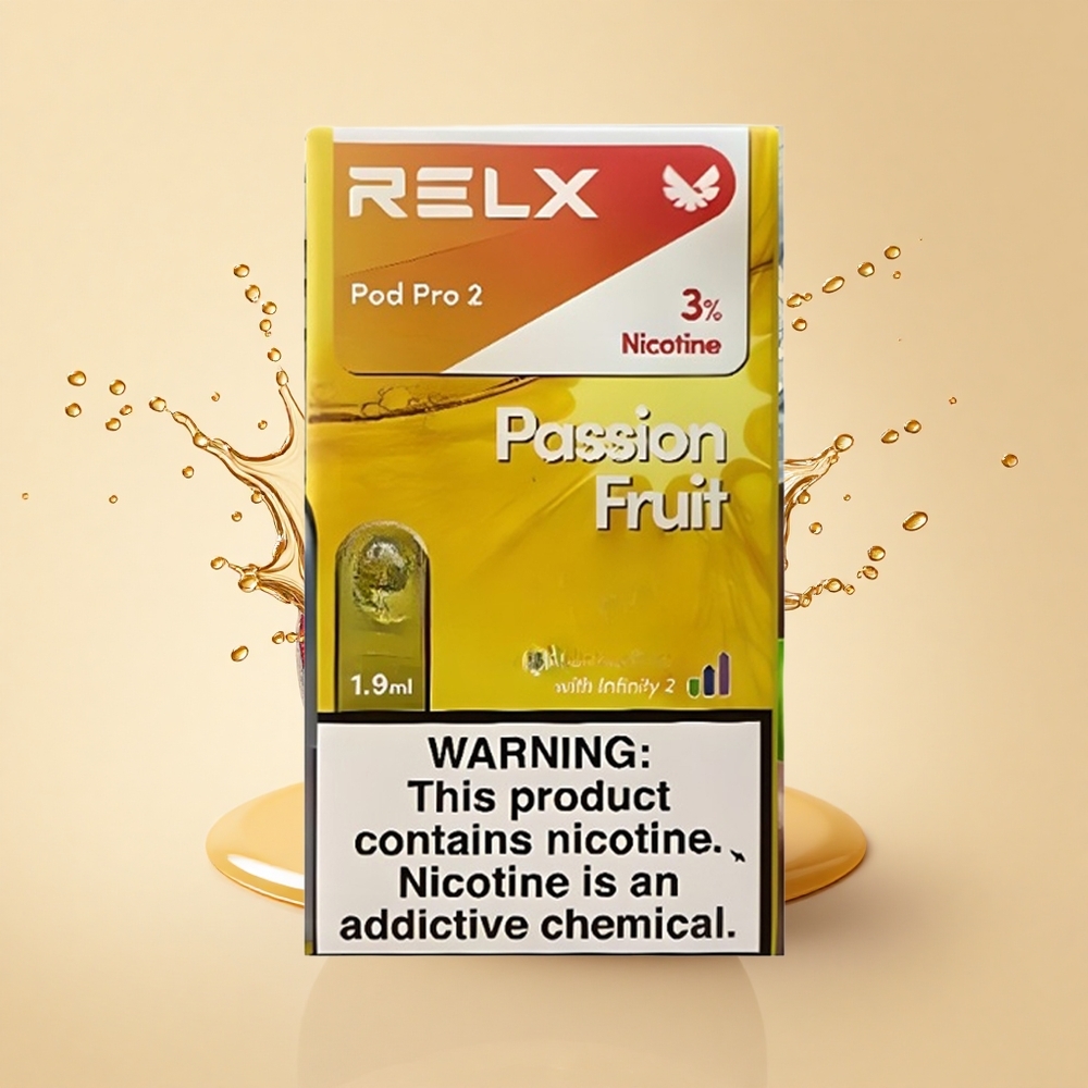 Relx Pod Pro 2 Vape Device Маракуйя 30мг/мл Pro 2 Потужність 8W Терморегуляція 3 Режими Об'єм 1.9мл Комплектація 2/3 шт