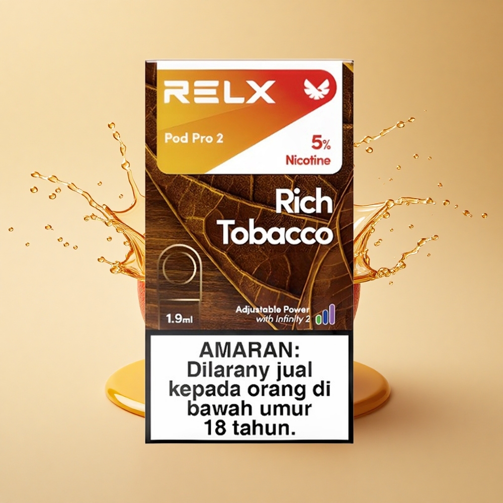 Relx Pod Pro 2 Vape Device Насичений Тютюн 50мг/мл з Режимами 5.5W/6.5W/8W та Ємністю 1.9мл