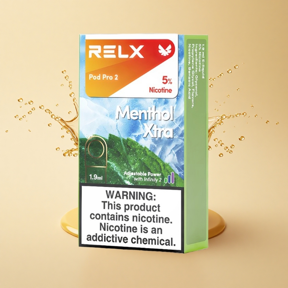 Relx Pod Pro 2 Vape Device Ментол Xtra 50мг/мл 1.9мл 3 режими 2п/уп
