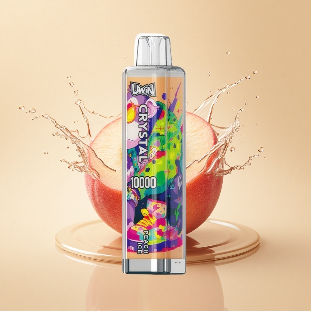 Uwin Crystal 10000 Puffs Персиковий Лід з RGB та 18мл