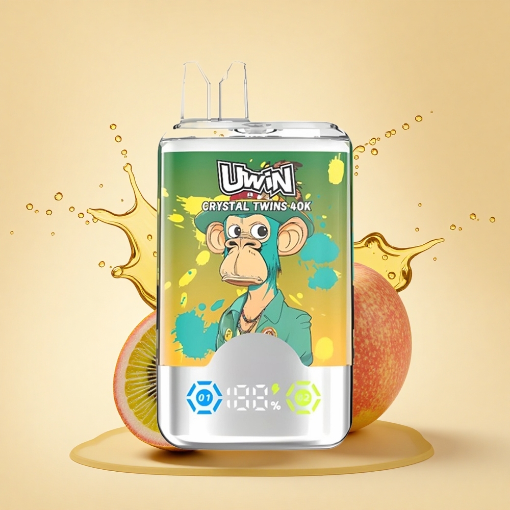 Uwin Crystal Twins 40000 Puffs Ківі Маракуйя Гуава Два Яблука 32мл Два Смаки Тип-C