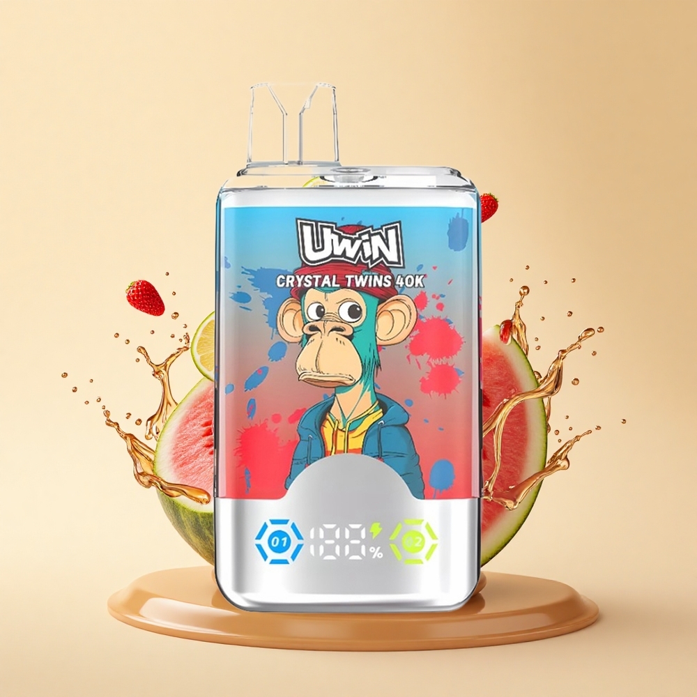 Uwin Crystal Twins 40000 Puffs Полуничний Кавун Цитрусовий Двоє Вкусів 32мл Тип-C