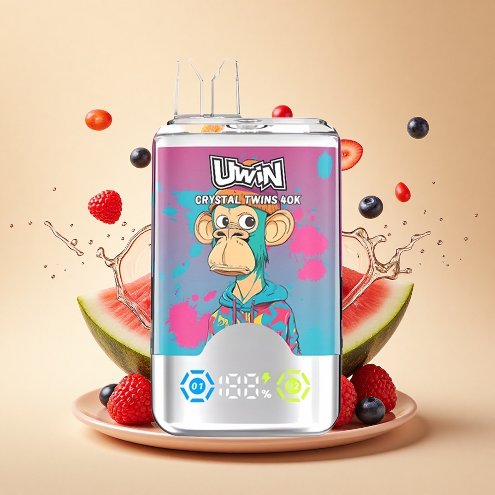 Uwin Crystal Twins 40000 Puffs Кавун-Лід Змішані Ягоди Два Смаки 32мл