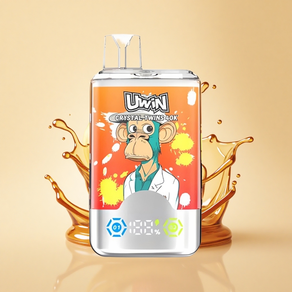 Uwin Crystal Twins 40000 Puffs Полунично-бананова любов 66 з двома смаками та 32мл
