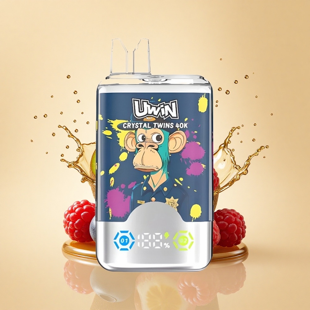 Uwin Crystal Twins 40000 Puffs Ківі Маракуйя Гуава Чорниця Малина Тип-C Подвійний Смак