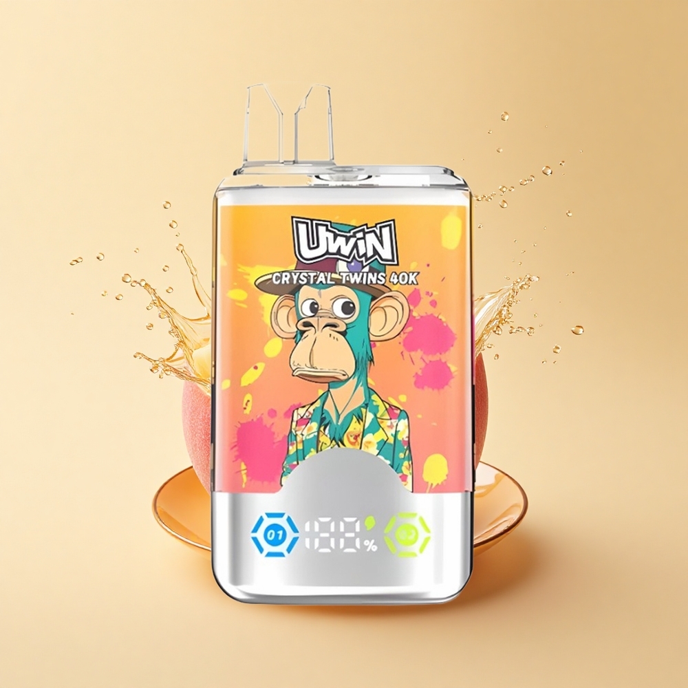 Uwin Crystal Twins 40000 Puffs Персик Манго Ананас Двоє Смаків Перезаряджається Red Bull