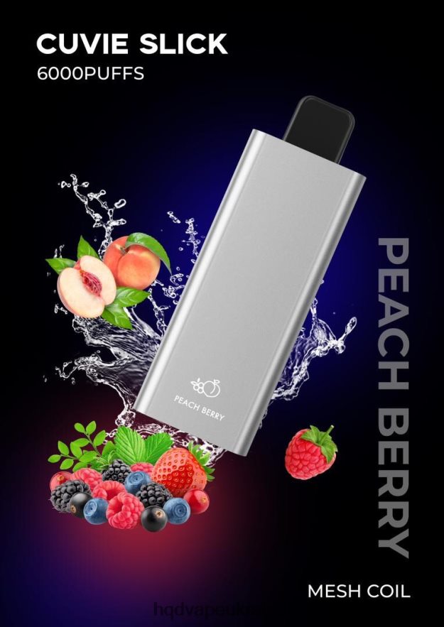 BJ0DD226 HQD CUVIE SLICK 6000 затяжок гладка ягода персика - HQD Vape Flavors
