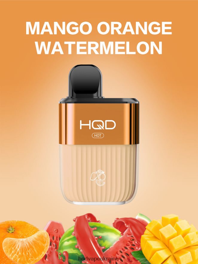 BJ0DD260 HQD HOT 5000 затяжок манго апельсин кавун - HQD Заказать Онлайн
