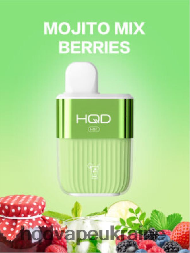 BJ0DD261 HQD HOT 5000 затяжок ягідний мікс мохіто - HQD Ukraine