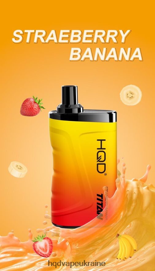 BJ0DD213 HQD TITAN 7000 затяжок полуничний банан - HQD Vape Kyiv